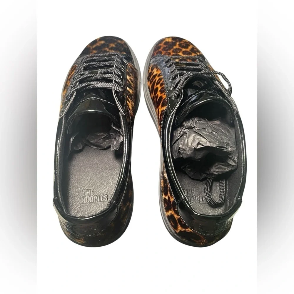 The Kooples Leopard Calf Hair Low Top Sneakers Size 9 US | NIB